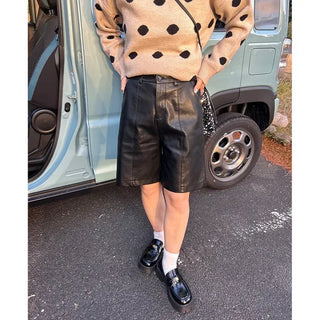 Faux leather shorts
