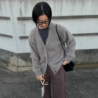 Soft Texture V-Neck Cardigan