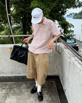 Pintuck Cotton Bermuda Shorts