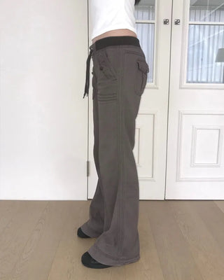 wide waist frare pants