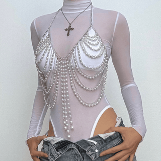 Halter hollow out beaded crop cut out top