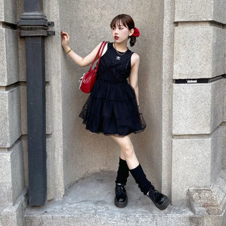 Chiffon layered mini dress