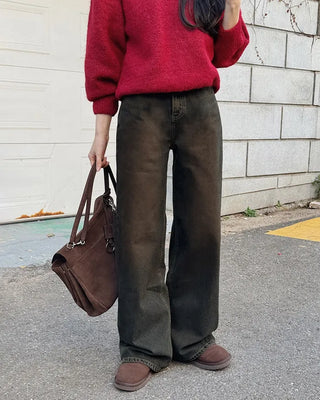 Dark wash denim pants