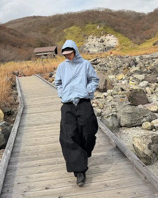Snap pocket balloon cotton pants
