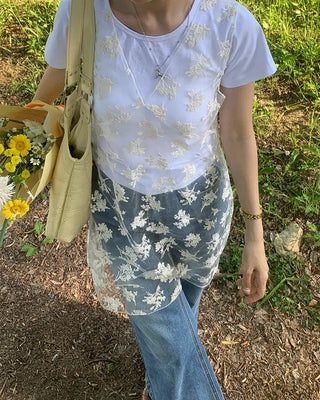 Sheer layered floral dress