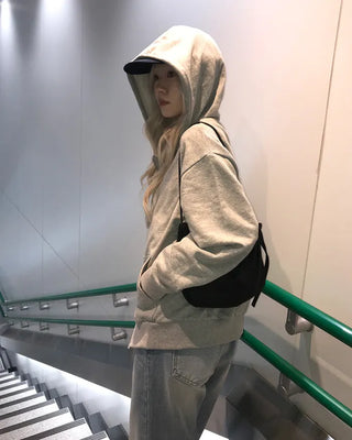 Asymmetrical zip-up hoodie