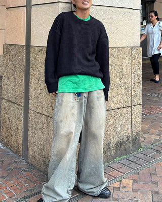 Crew Neck Rib Knit