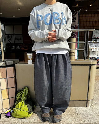 (Unisex) Two-pleat wide-leg pants
