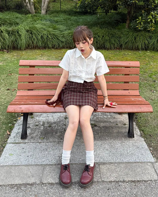 [1st Re-release] (ORIGINAL) Check A-line Mini Skirt