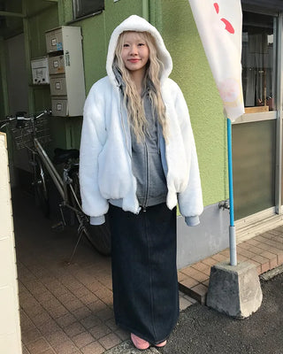 Reversible fur jacket