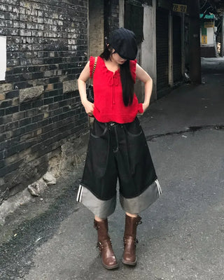 Faux Leather Mid-Calf Engineer Boots