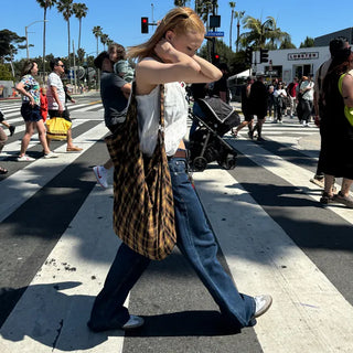 Vintage check shoulder bag