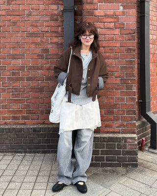 Half-open long T-shirt