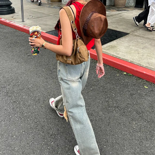 Vintage wide-leg denim pants