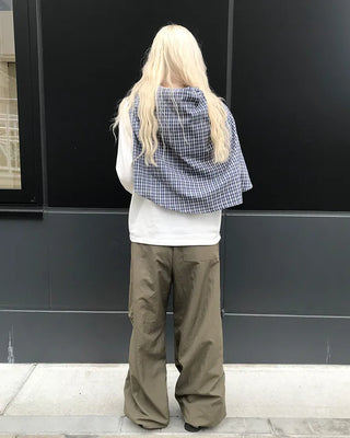 Nylon wide Joker pants