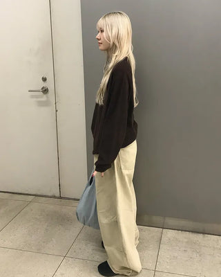 Balloon Cotton Wide Pants