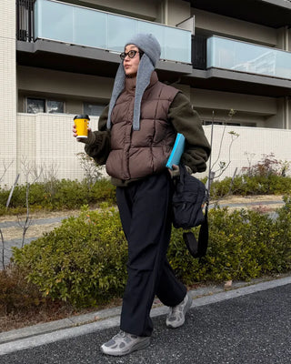 High-neck padded vest