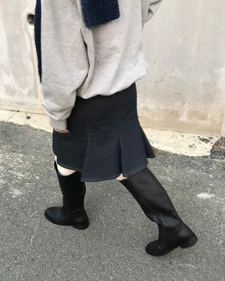 Leather long boots