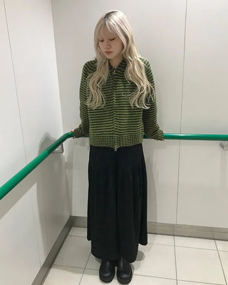 Striped knit hoodie
