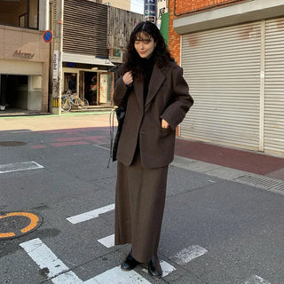 Wool long skirt