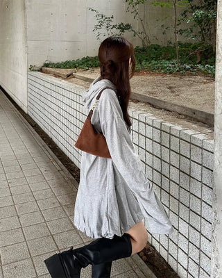 Peplum hoodie dress
