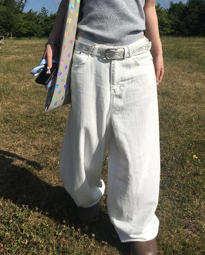 Hip Wing Stitch Summer Balloon Cotton Pants