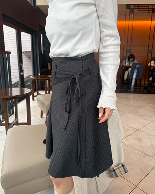 Striped midi skirt