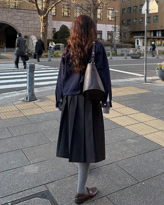 Pleated midi skirt