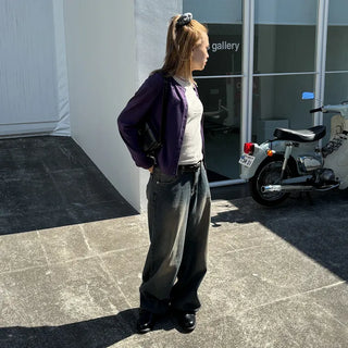 Vintage wide-leg denim pants