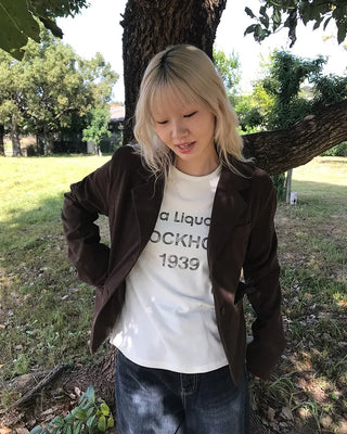 Corduroy short tailored jacket