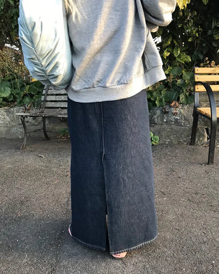 Long denim skirt