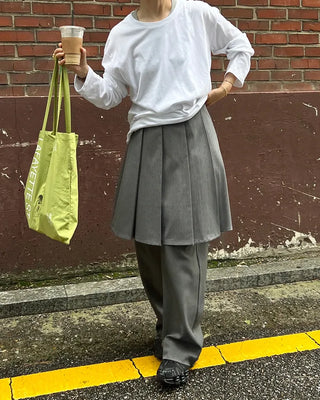 Pleated midi skirt