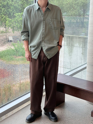 Haze Aging Fade Washed Shirt