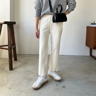 Straight slim slacks