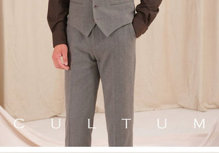 [CULTUM] Herringbone Brushed Flannel Suit Vest