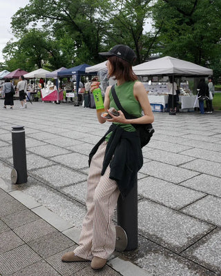 Cotton striped pants