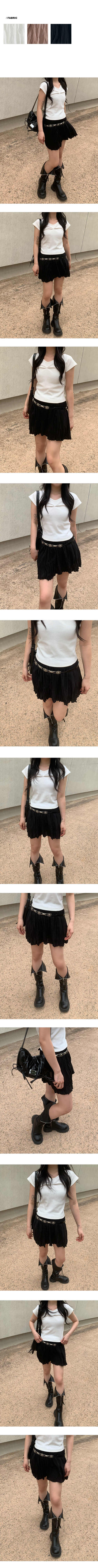 Wrinkle Shirring Mini Skirt