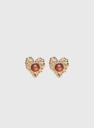 Living Easy Heart Earrings Gold