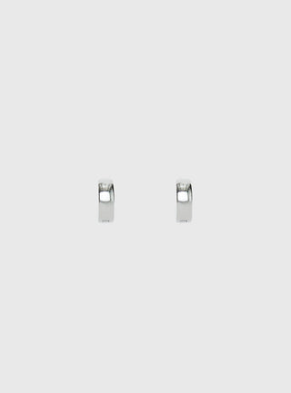 Liora Stainless Steel 10mm Chunky Hoop Earrings Silver