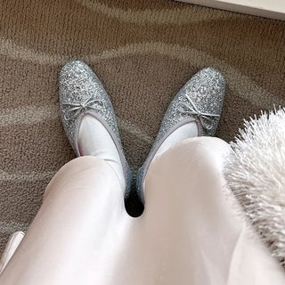 Sequin flat shoes