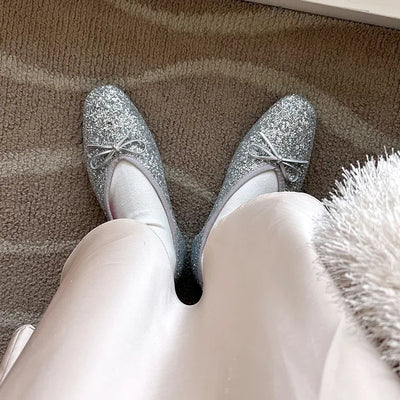 Sequin flat shoes