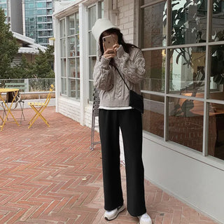 (basic/long) Fleece-lined training pants - 2 colors