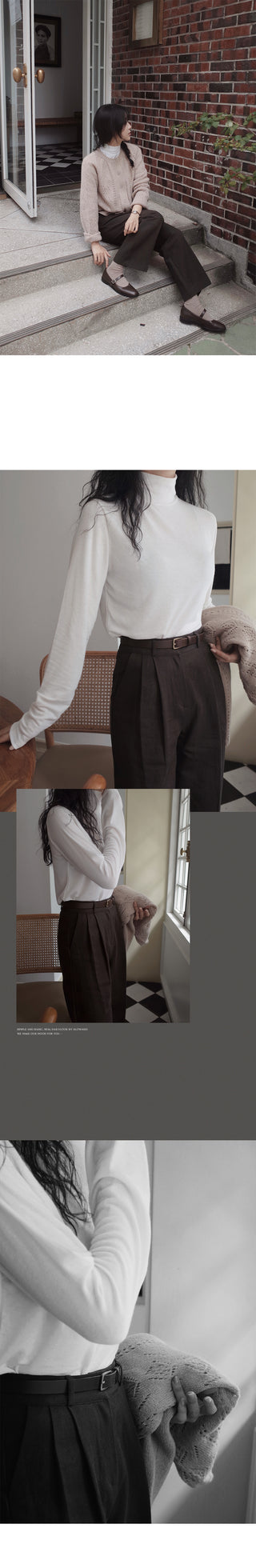 (Over 30,000 sold) Basic Turtleneck T-Shirt - 10 colors