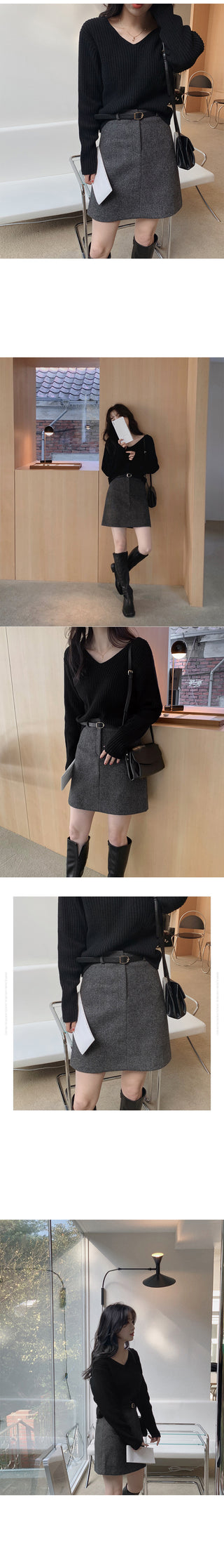 Slim cashmere ribbed knit - 4 colors