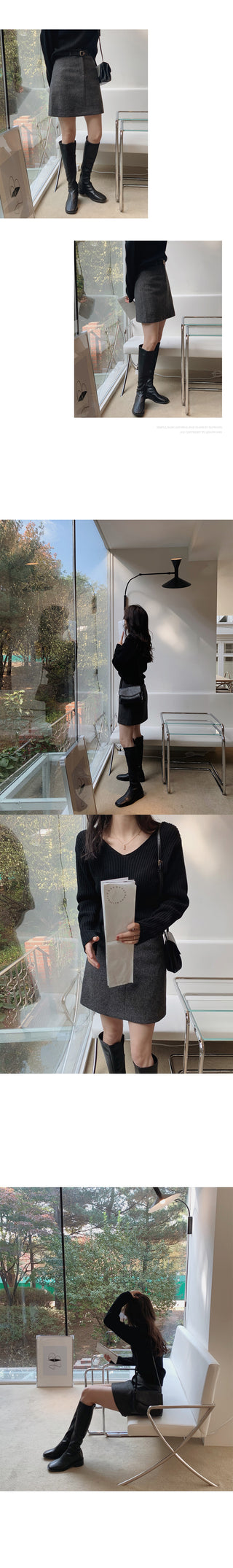 Slim cashmere ribbed knit - 4 colors