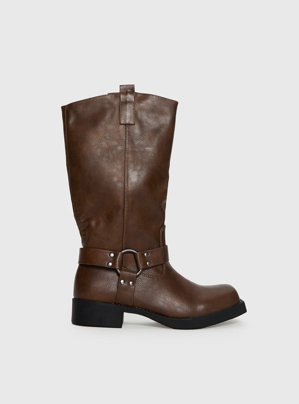 Wrecked Western Boots Brown