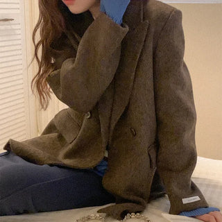 Wool herringbone handmade jacket