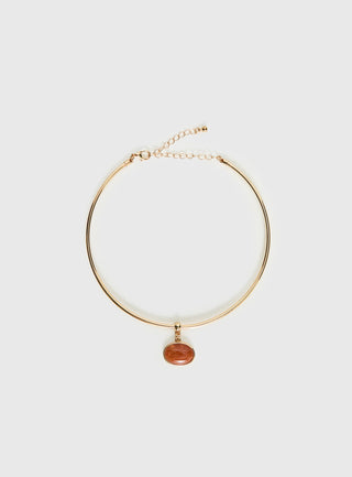 Tiera Gemstone Pendant Necklace Gold