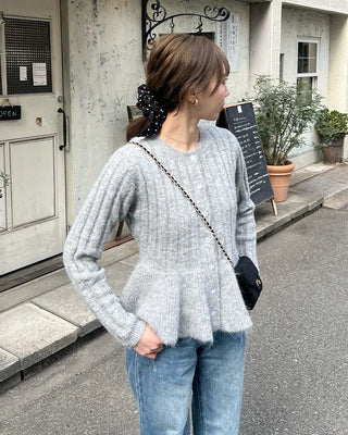 Peplum Rib Cardigan