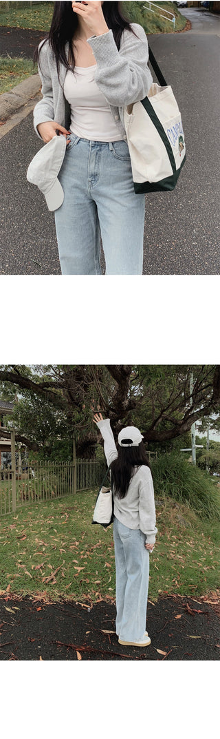 (basic/long) Wide Light Denim Pants - 4 sizes